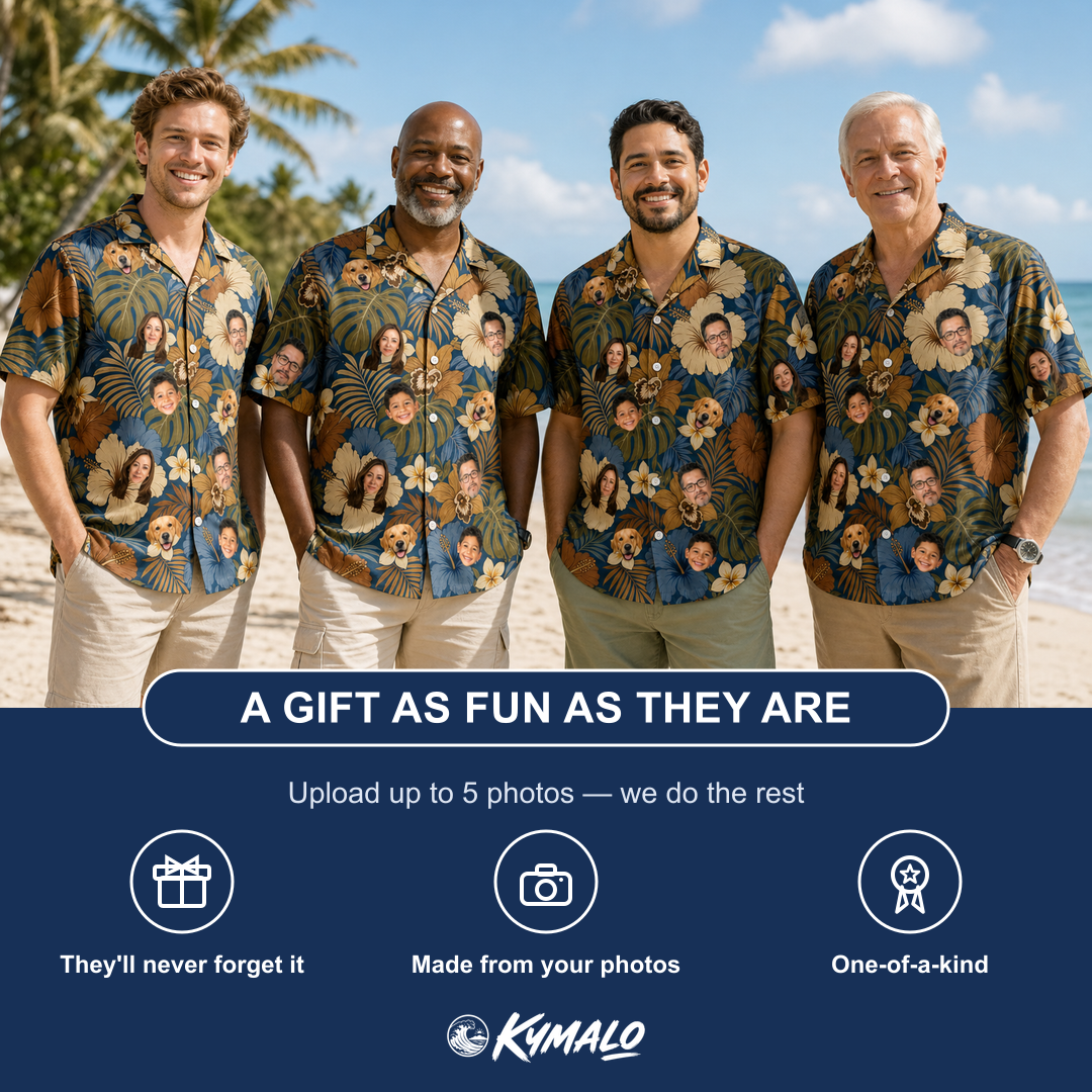 Men's Frond Flower Fizz Custom Face Hawaiian Shirt - 2