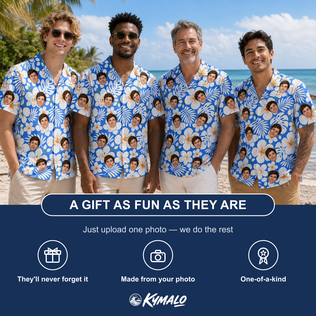 Men's Hibiscus Hula Hooray Custom Face Hawaiian Shirt - 2