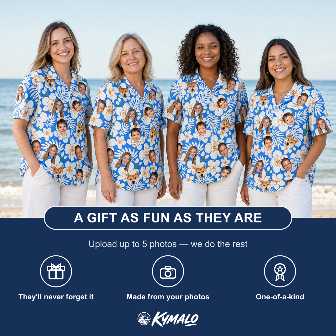 Women's Hibiscus Hula Hooray Custom Face Hawaiian Shirt - 2