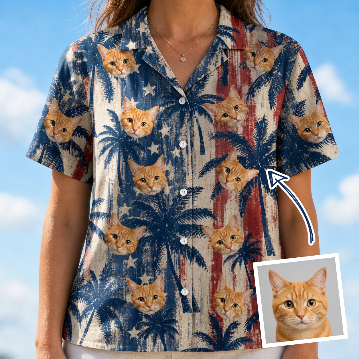 Women's Frond Flower Fizz Custom Face Hawaiian Shirt - 7