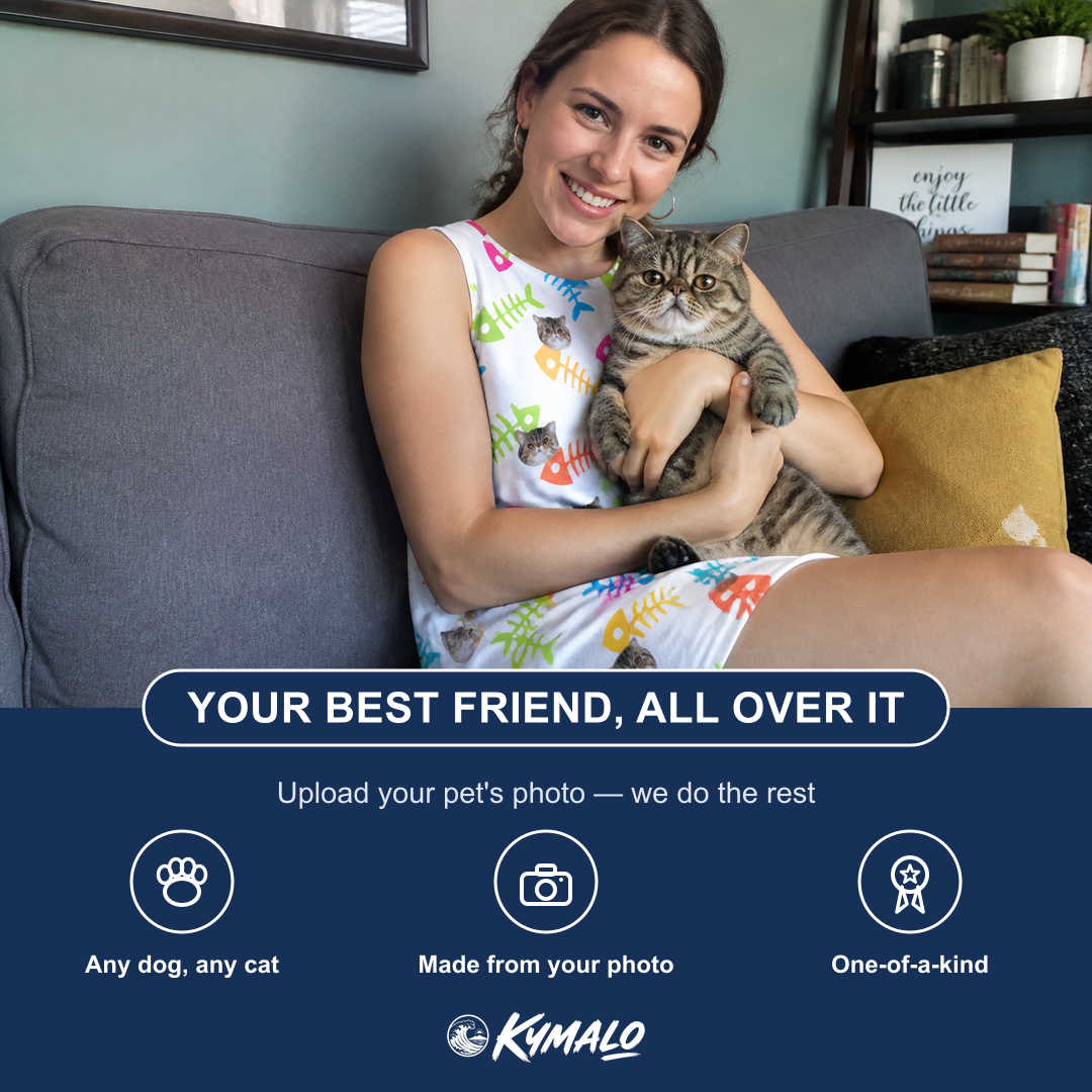 Friends in matching Women's Meow Marrow Custom Cat Face Tank Dress — a group gift photo