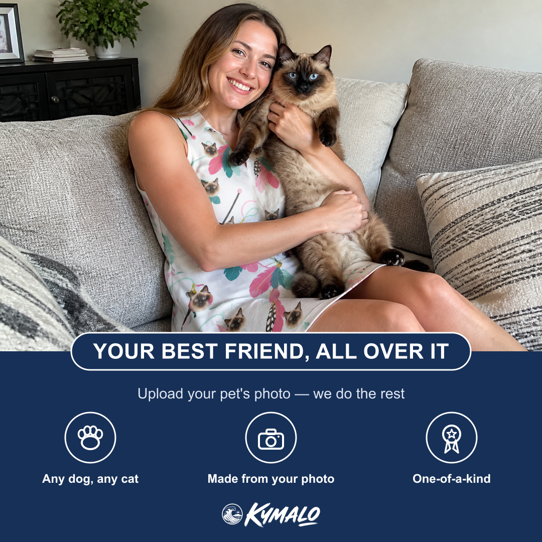 Friends in matching Women's Teaser Tornado Custom Cat Face V-Neck Dress — a group gift photo