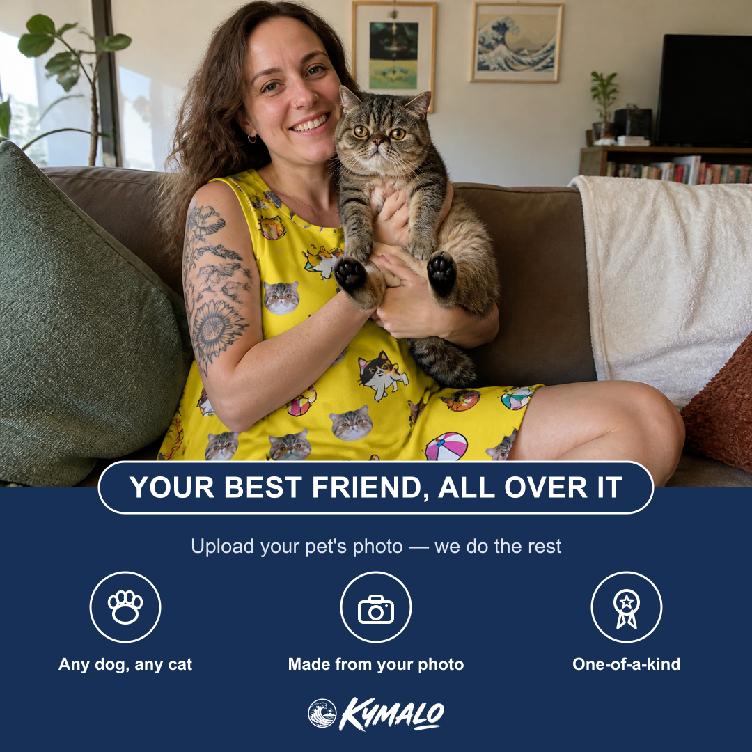 Friends in matching Women's Velvet Nuzzles Custom Cat Face Tank Dress — a group gift photo