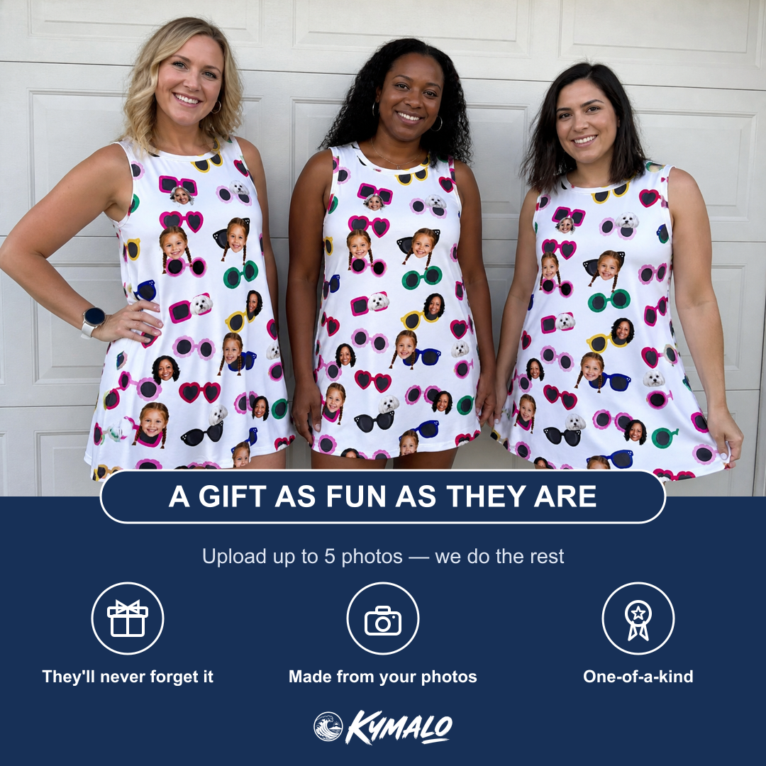 Friends in matching Women's Vow Visors Custom Face Tank Dress — a group gift photo