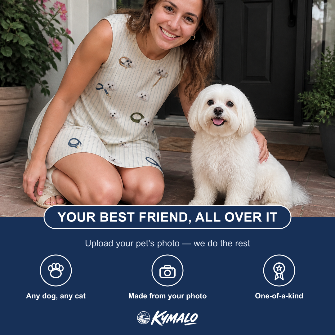 Friends in matching Women's Ruff Routes Custom Dog Face Tank Dress — a group gift photo