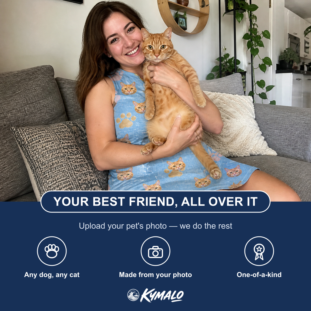 Friends in matching Women's Toe Bean Trail Custom Cat Face Tank Dress — a group gift photo