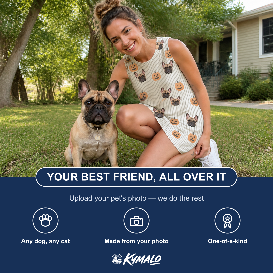 Friends in matching Women's Fiery Fiends Custom Dog Face Tank Dress — a group gift photo