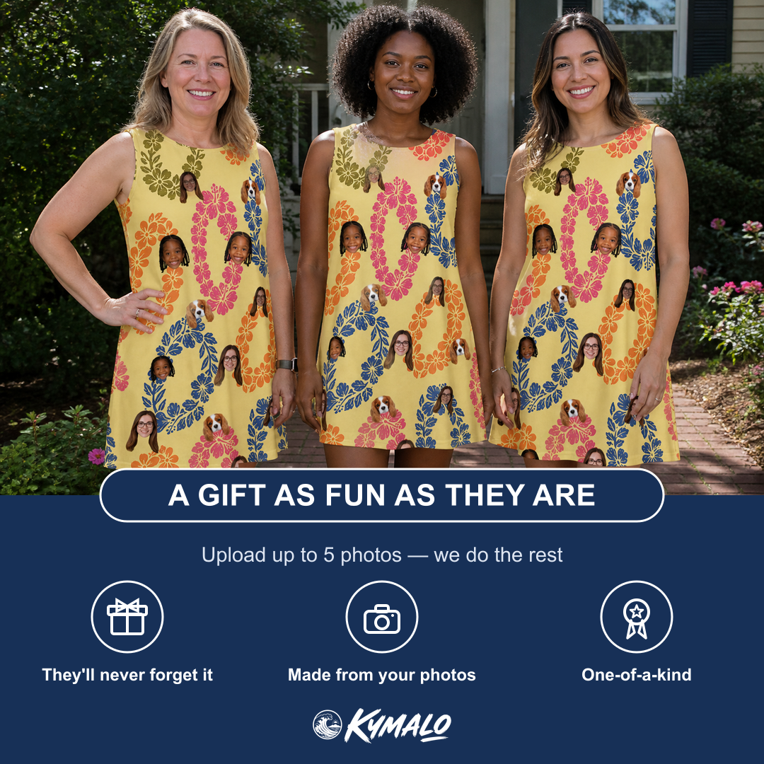 Friends in matching Women's Leisure Lovers Custom Face Tank Dress — a group gift photo