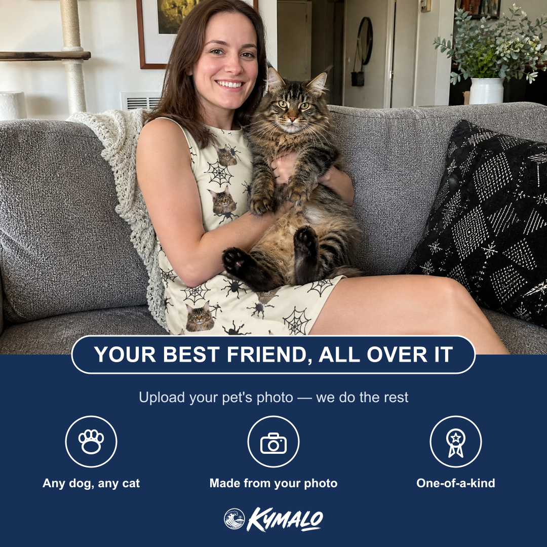 Friends in matching Women's Tangle Terror Custom Cat Face Tank Dress — a group gift photo