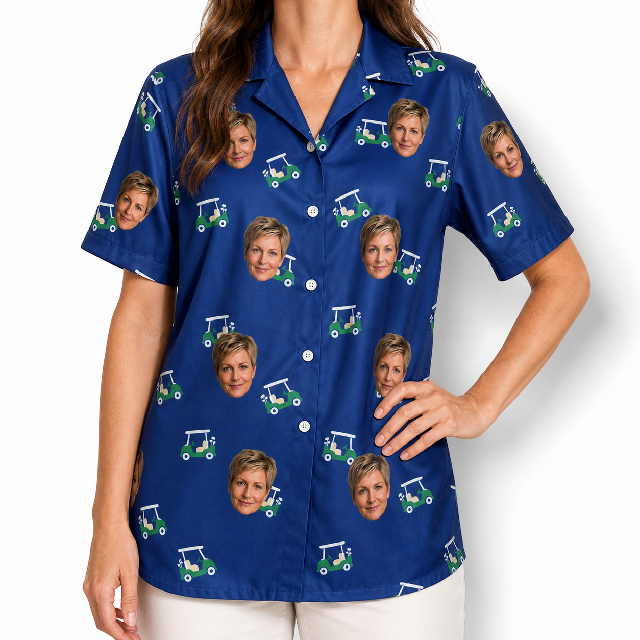 Women's Bogey Buggies Custom Face Hawaiian Shirt