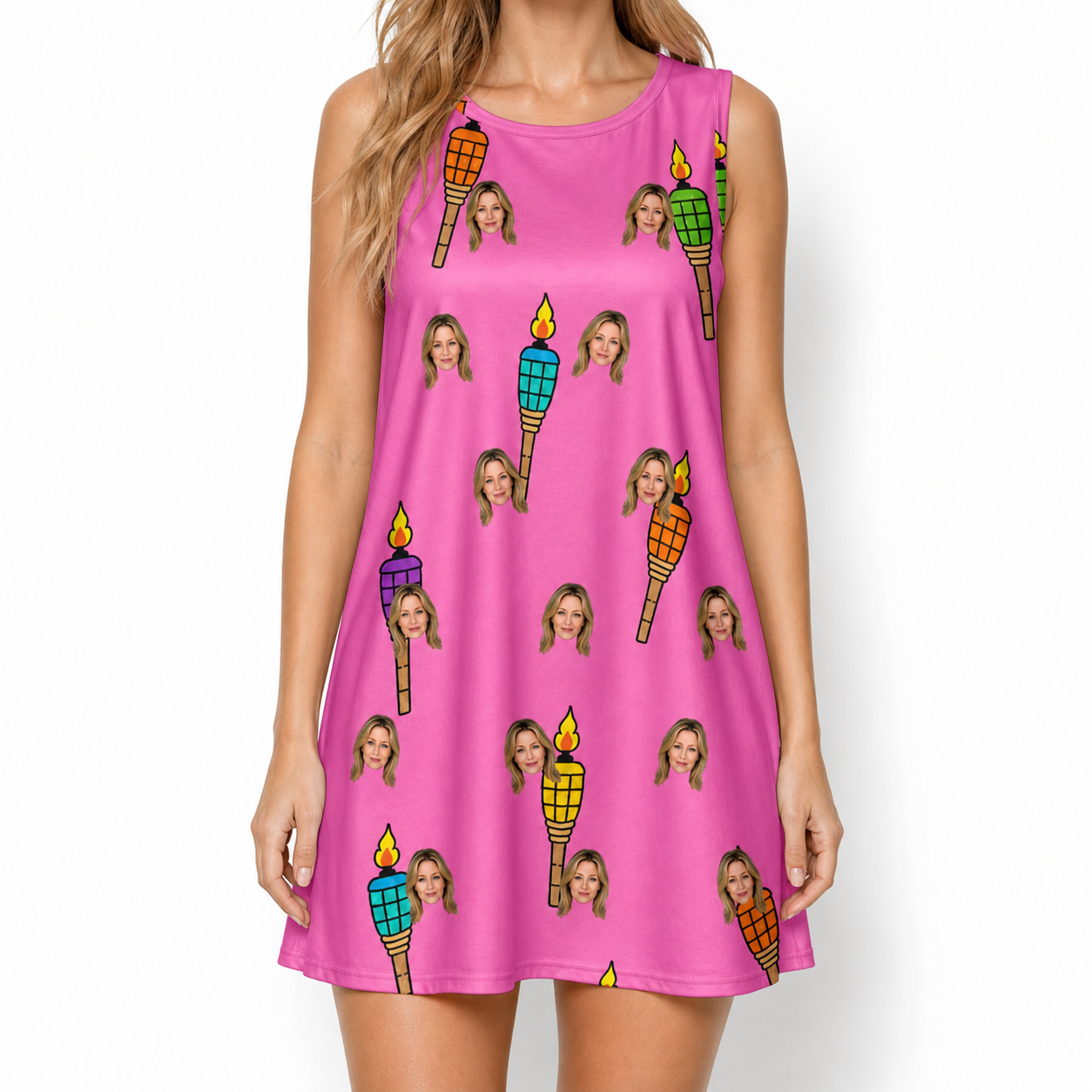 Women's Vintage Volcano Custom Face Tank Dress