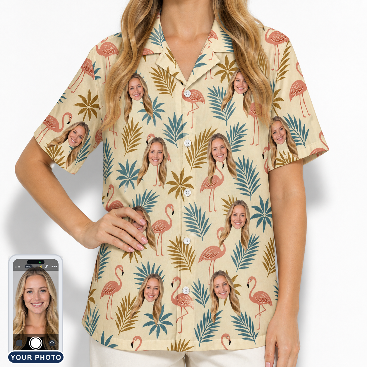 Women's Flamboyance Dance Custom Face Hawaiian Shirt