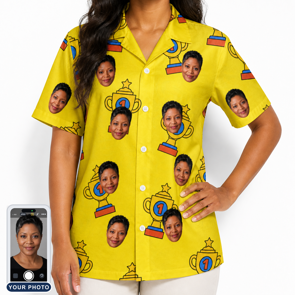 Women's Father’s Day Dynasty Custom Face Hawaiian Shirt