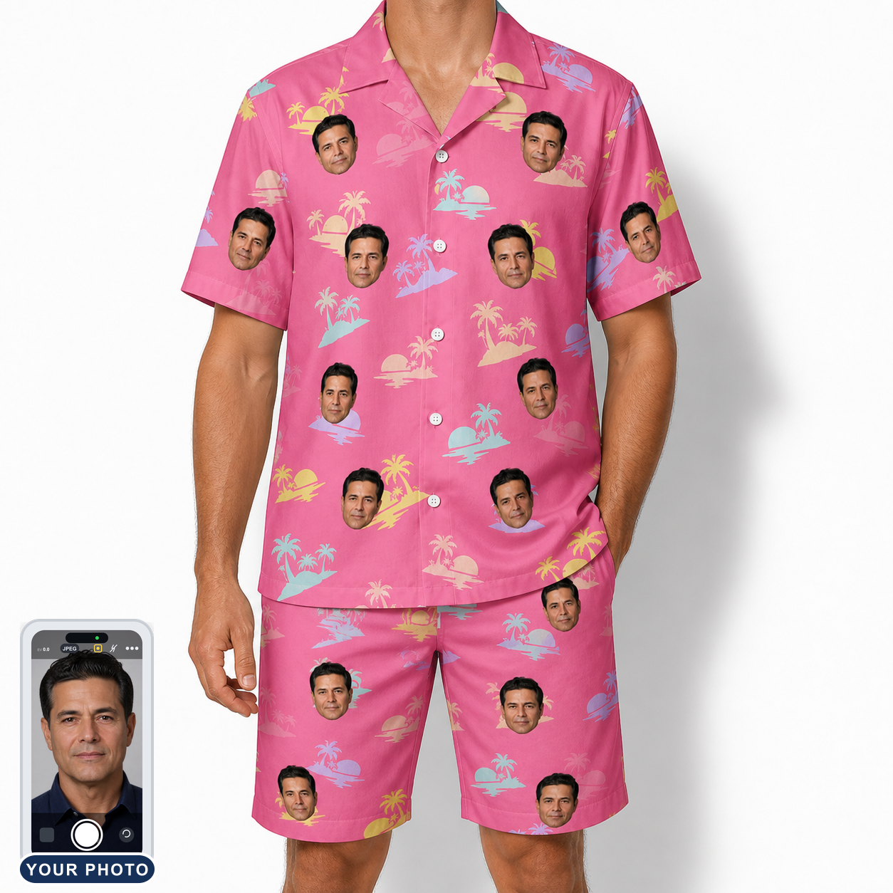 Men's Heatwave Hacienda Custom Face Shirt & Shorts Set