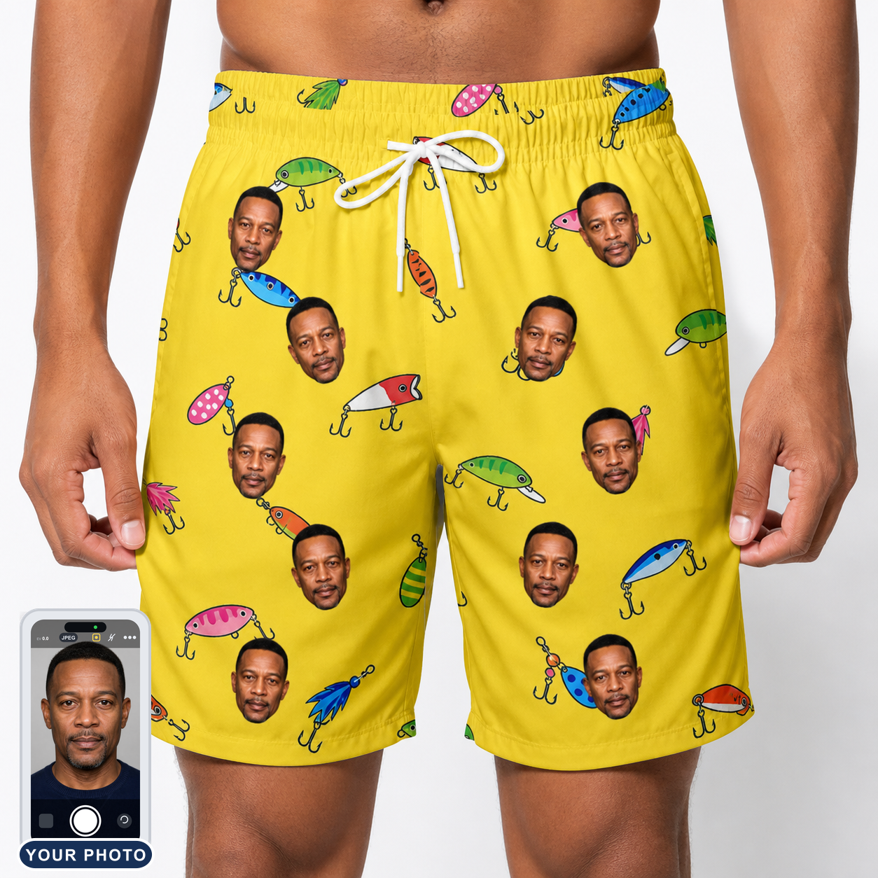 Men's Twitchy Treasures Custom Face Beach Shorts