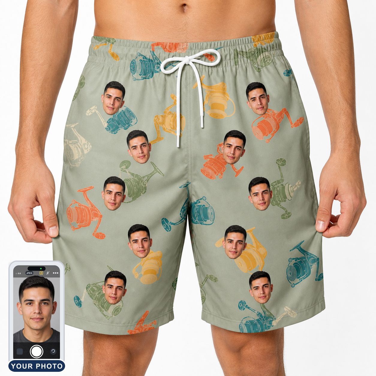 Men's Handle Hijinks Custom Face Beach Shorts