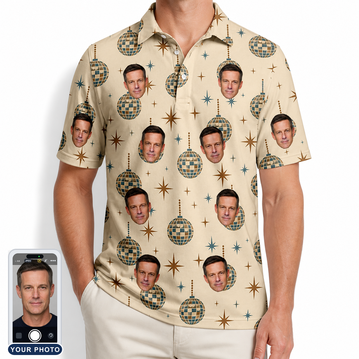 Men's Glitz Gals Custom Face Polo Shirt