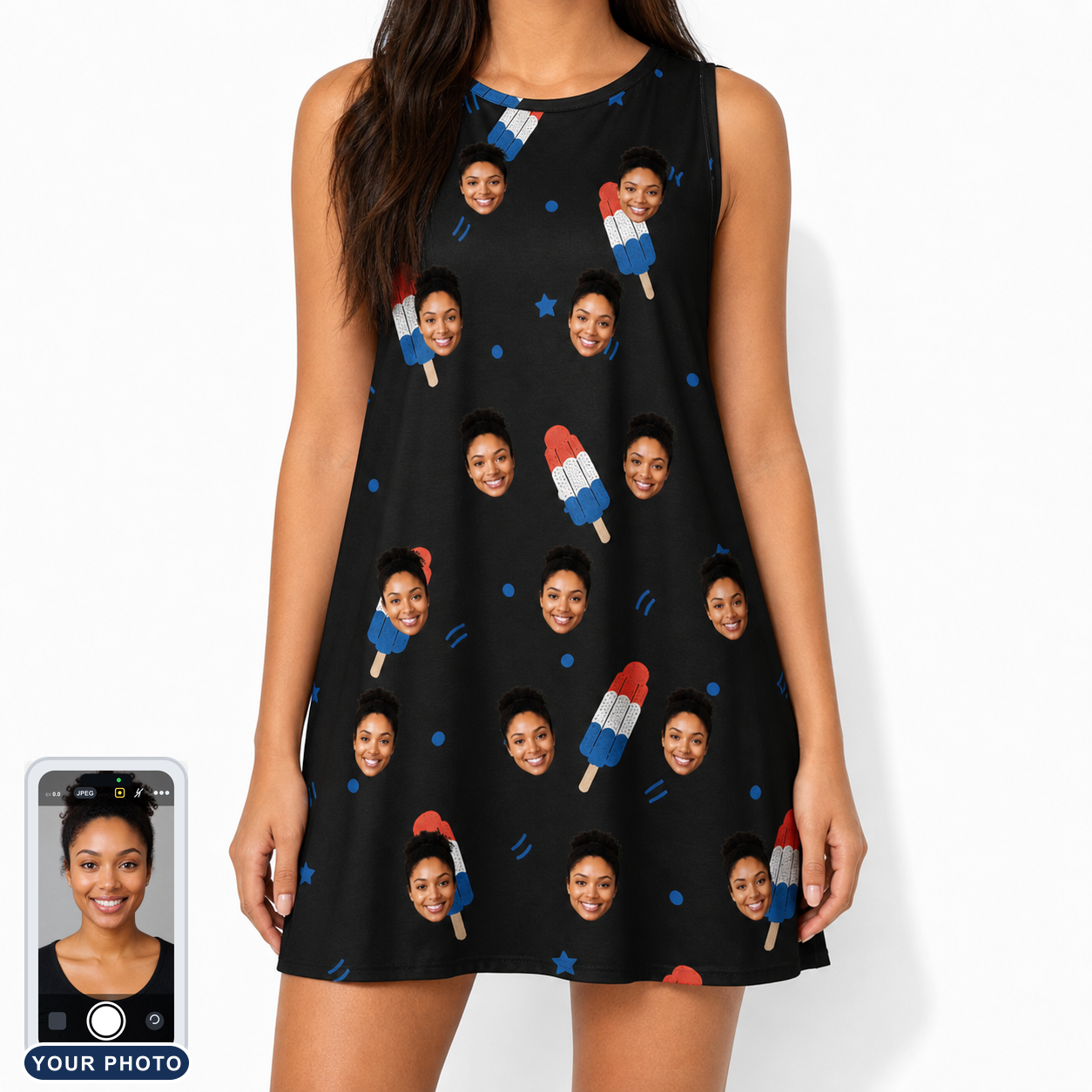 Women's Popsicle Pride Custom Face Tank Dress