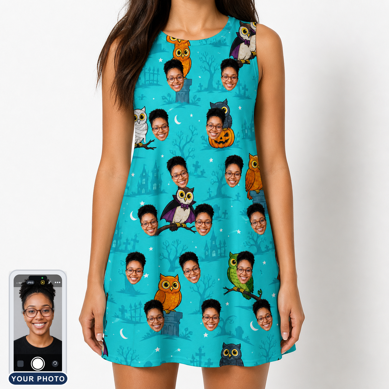 Women's Nocturnal Nonsense Custom Face Tank Dress