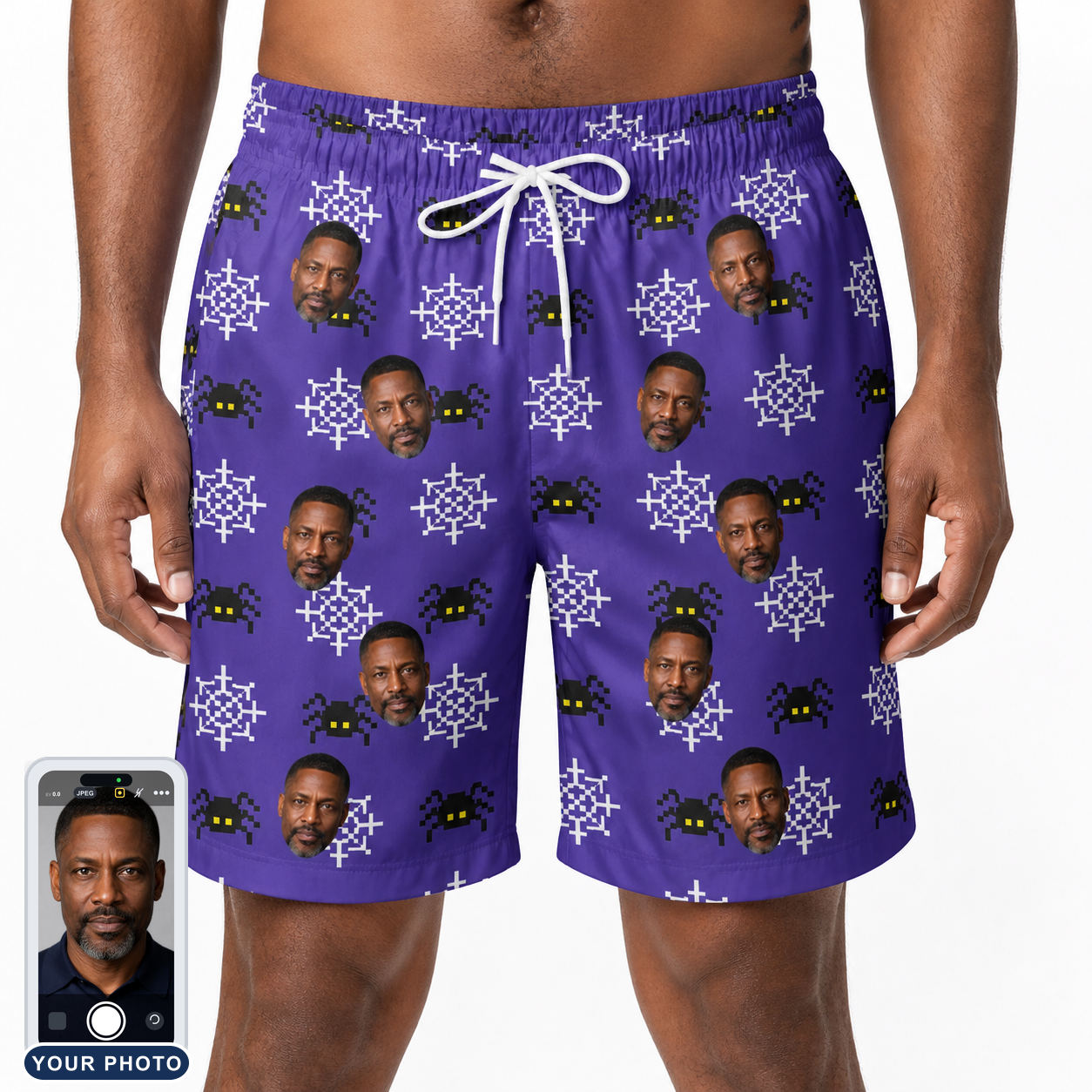 Men's Leggy Lurkers Custom Face Beach Shorts