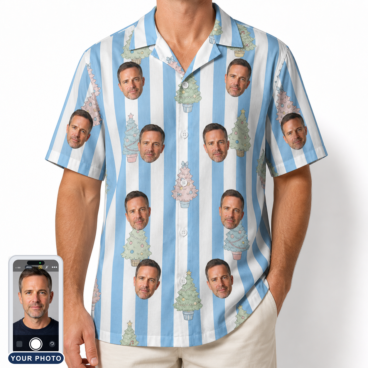 Men's Bauble Ballet Custom Face Hawaiian Shirt