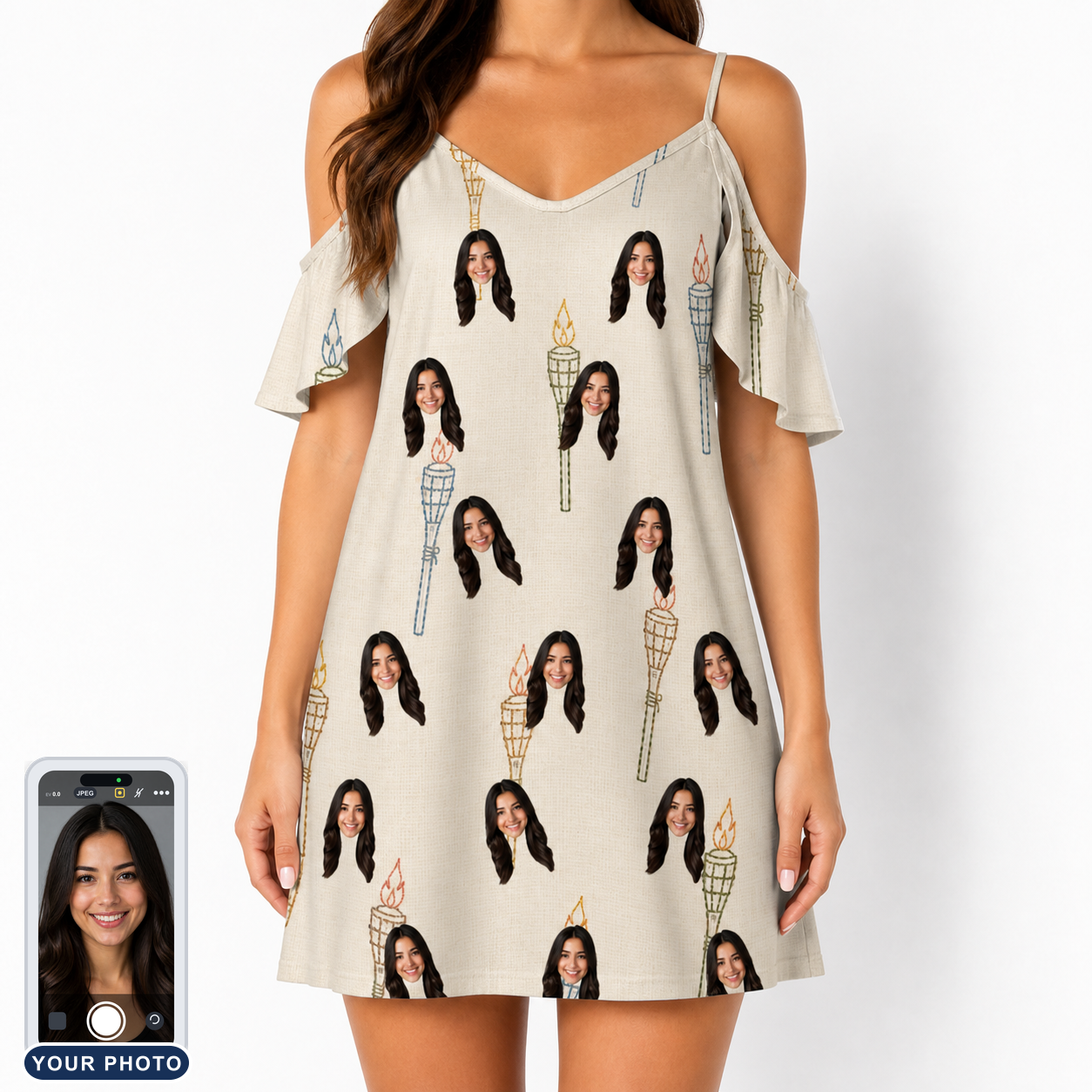 Women's Brazier Bohemia Custom Face Off-Shoulder Dress