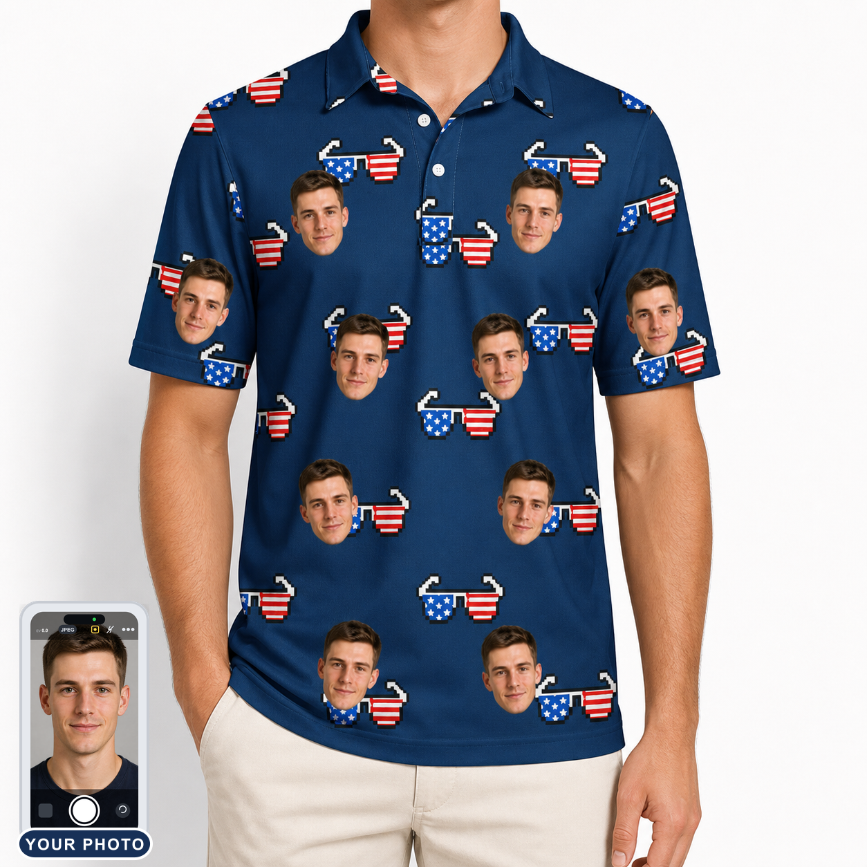 Men's Rebel Reflectors Custom Face Polo Shirt