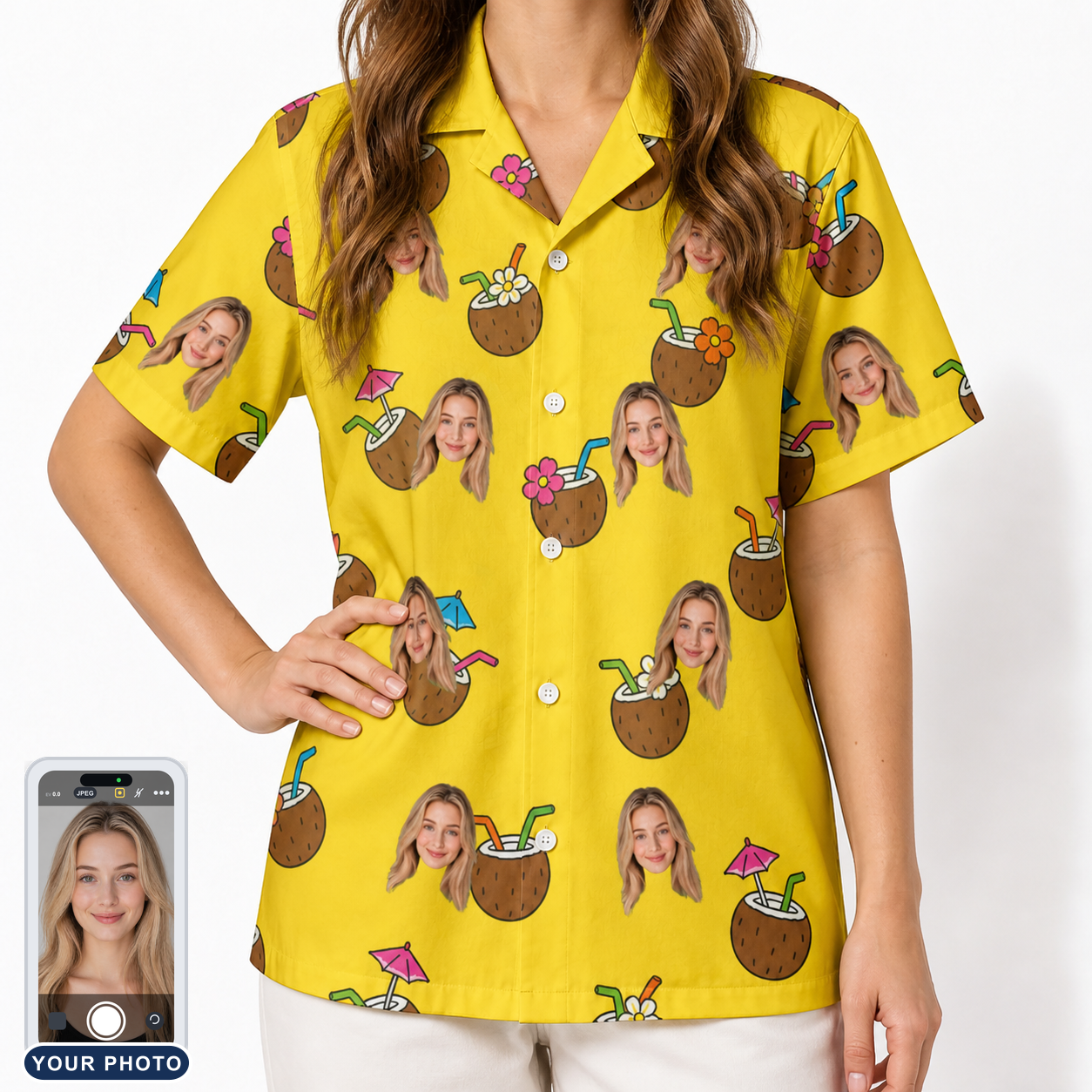 Women's Nutty Nectar Custom Face Hawaiian Shirt