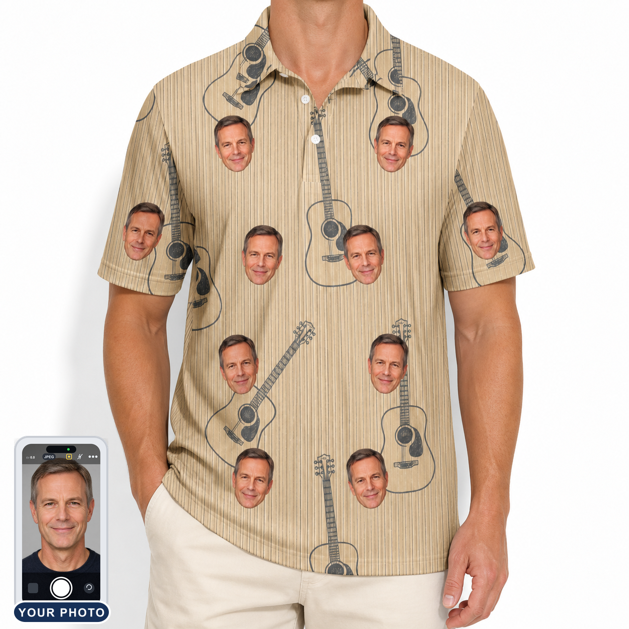 Men's Strum Supreme Custom Face Polo Shirt
