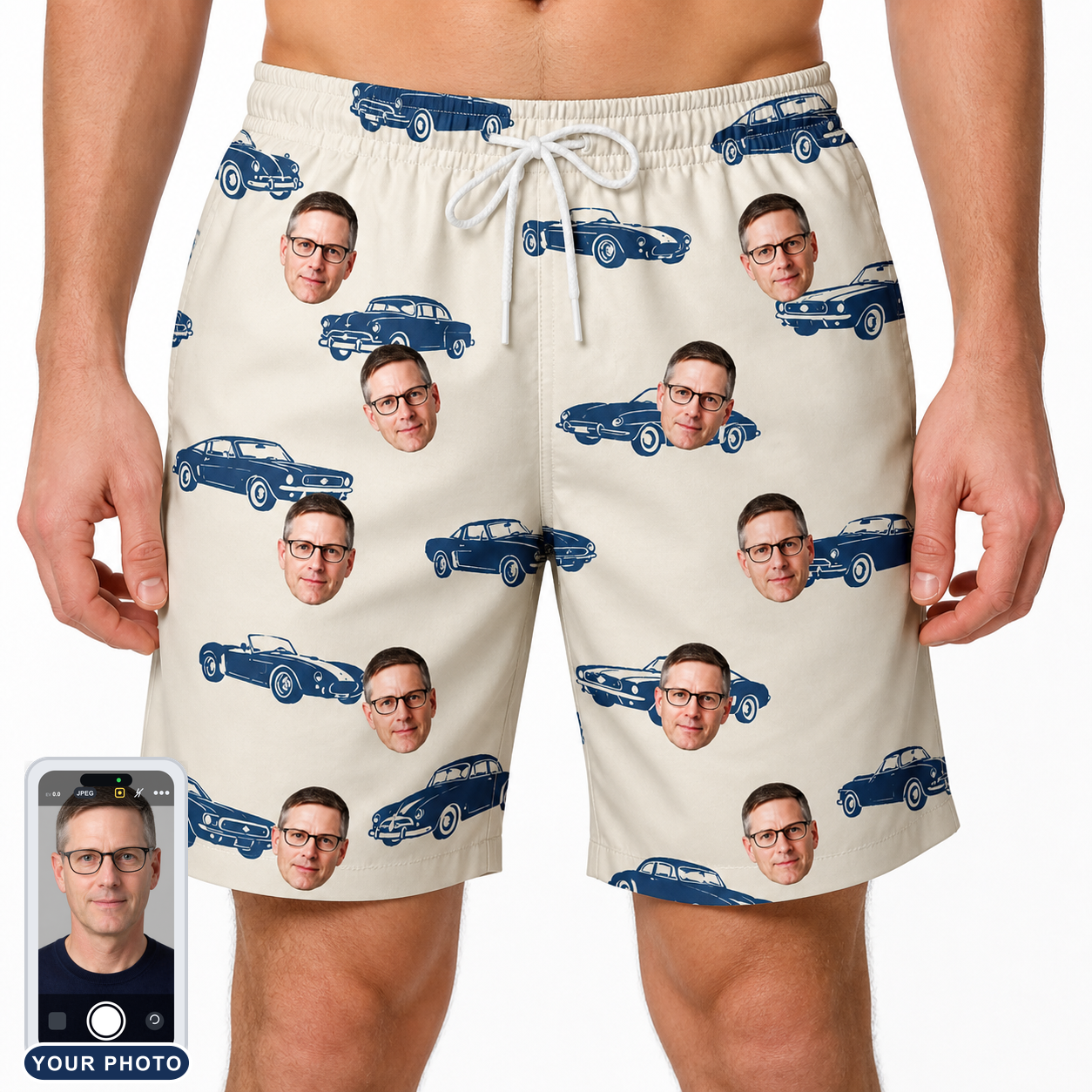 Men's Piston Pride Custom Face Beach Shorts