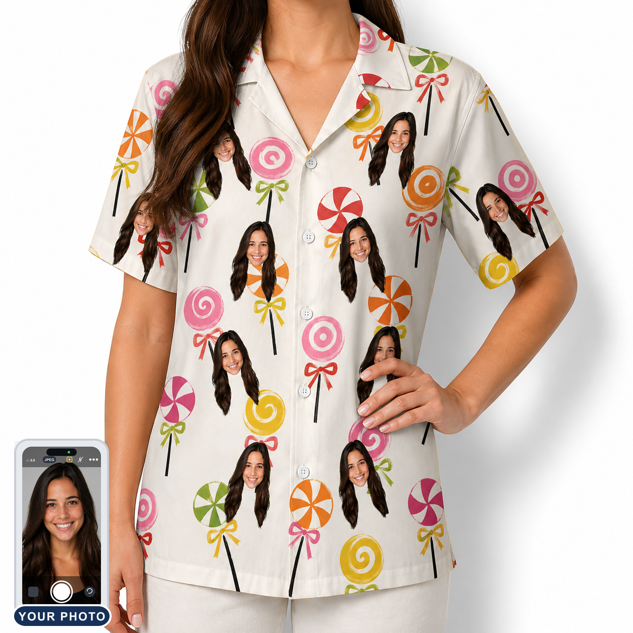 Women's Lolli Jubilee Custom Face Hawaiian Shirt