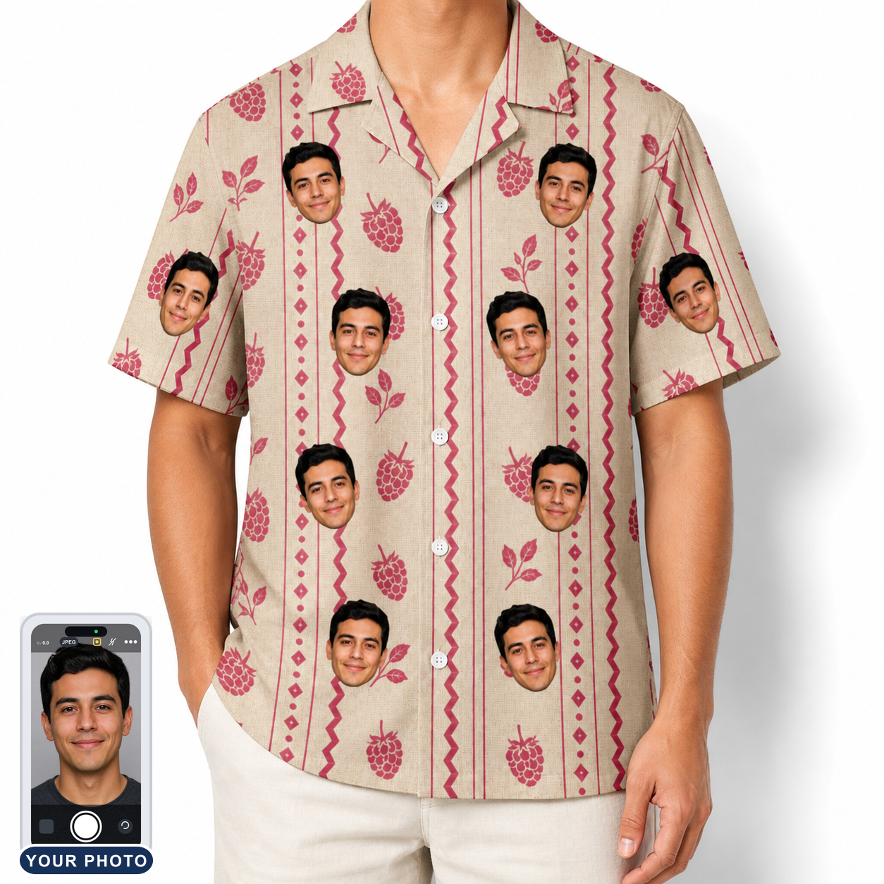 Men's Brambly Bounce Custom Face Hawaiian Shirt