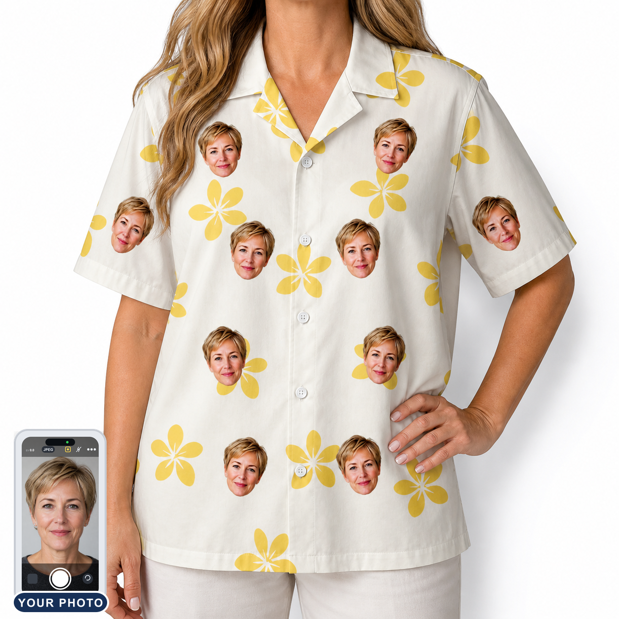 Women's Island Incense Custom Face Hawaiian Shirt