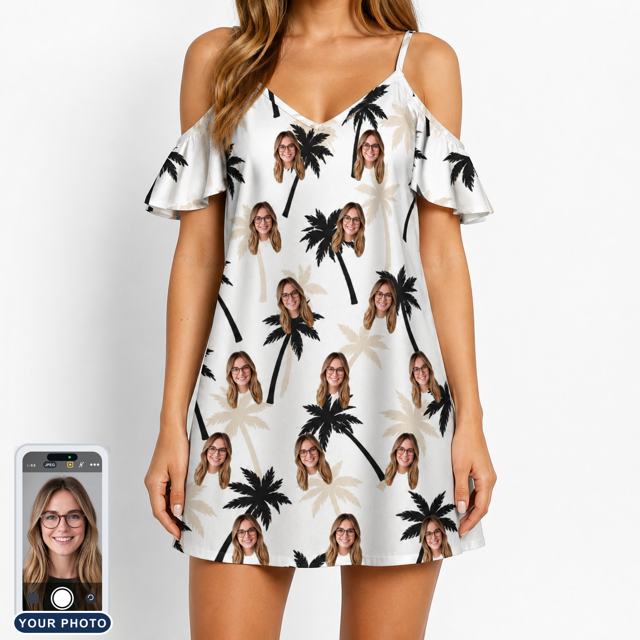 Women's Ylang Ylang Custom Face Off-Shoulder Dress