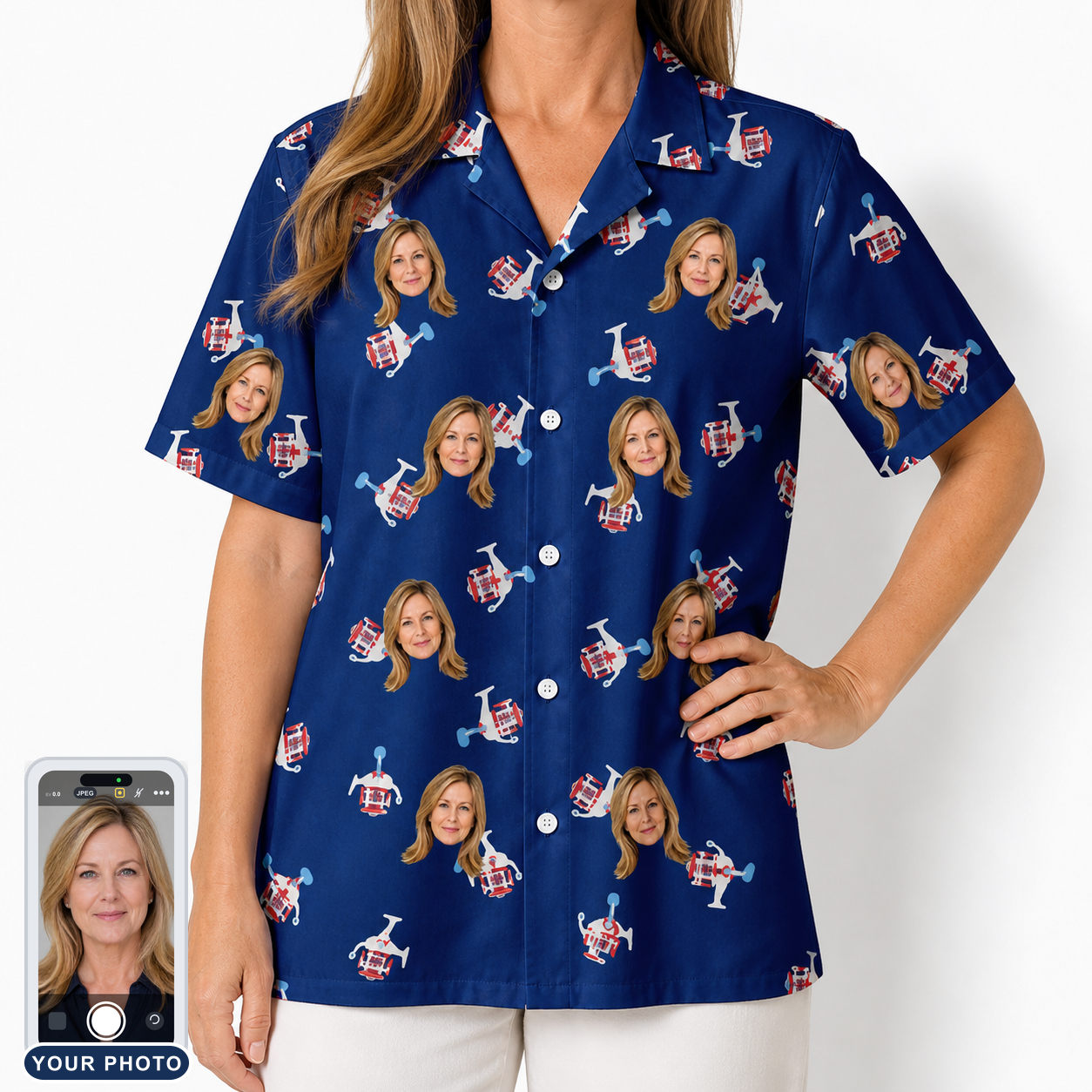Women's Reel Rapture Custom Face Hawaiian Shirt