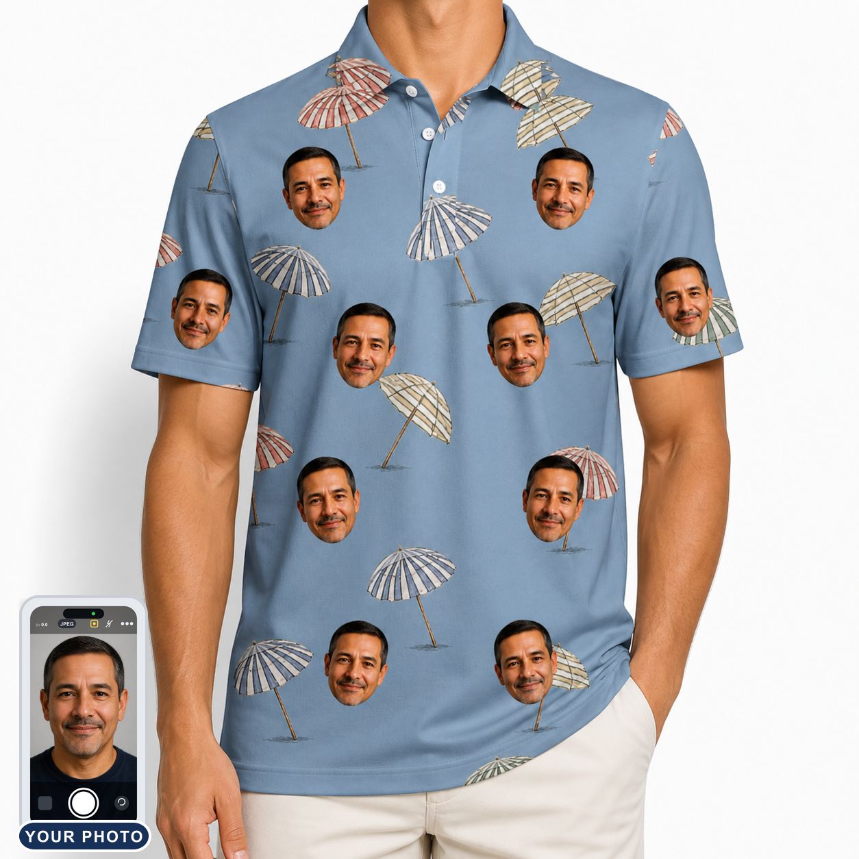 Men's Umbrella Uproar Custom Face Polo Shirt