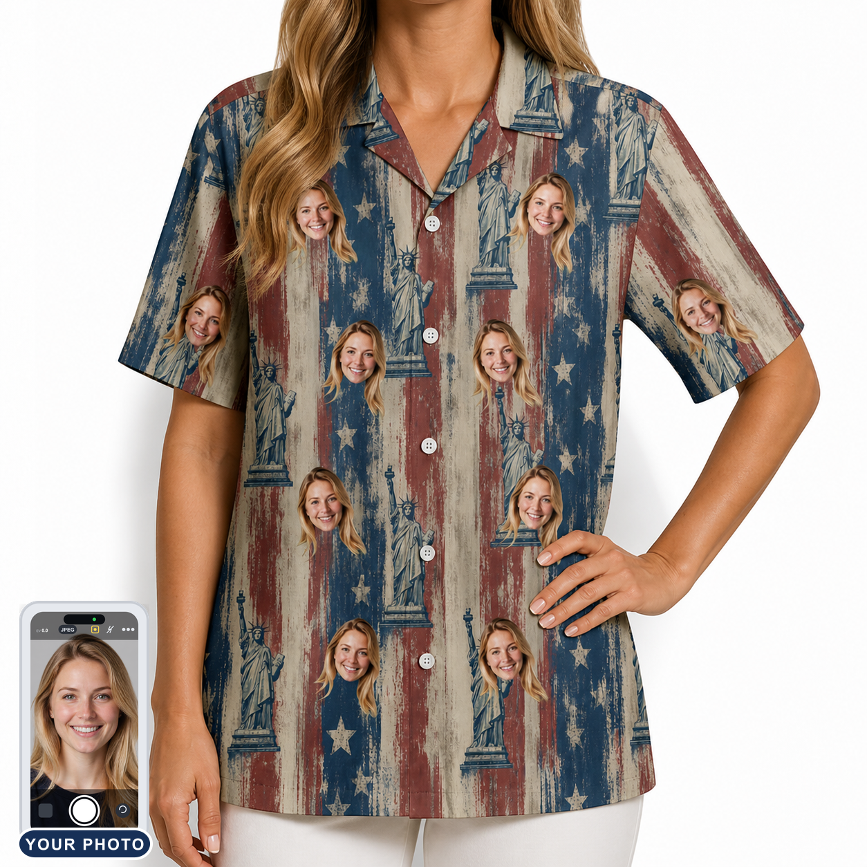 Women's Copper Colossus Custom Face Hawaiian Shirt