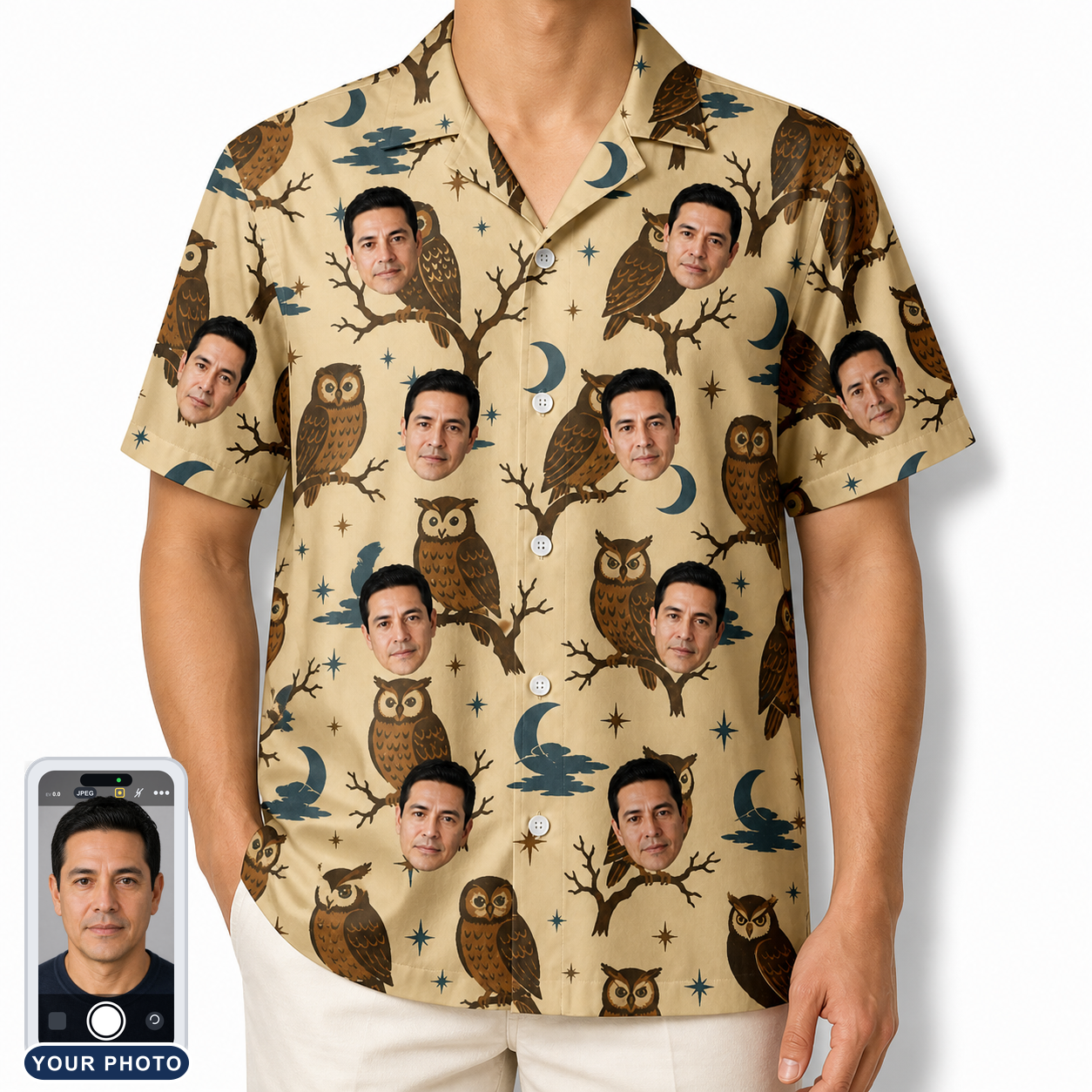 Men's Roost Ruckus Custom Face Hawaiian Shirt