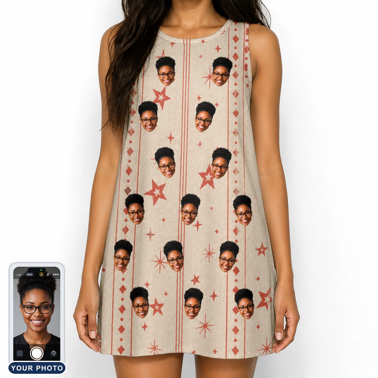 Women's Glow Gala Custom Face Tank Dress