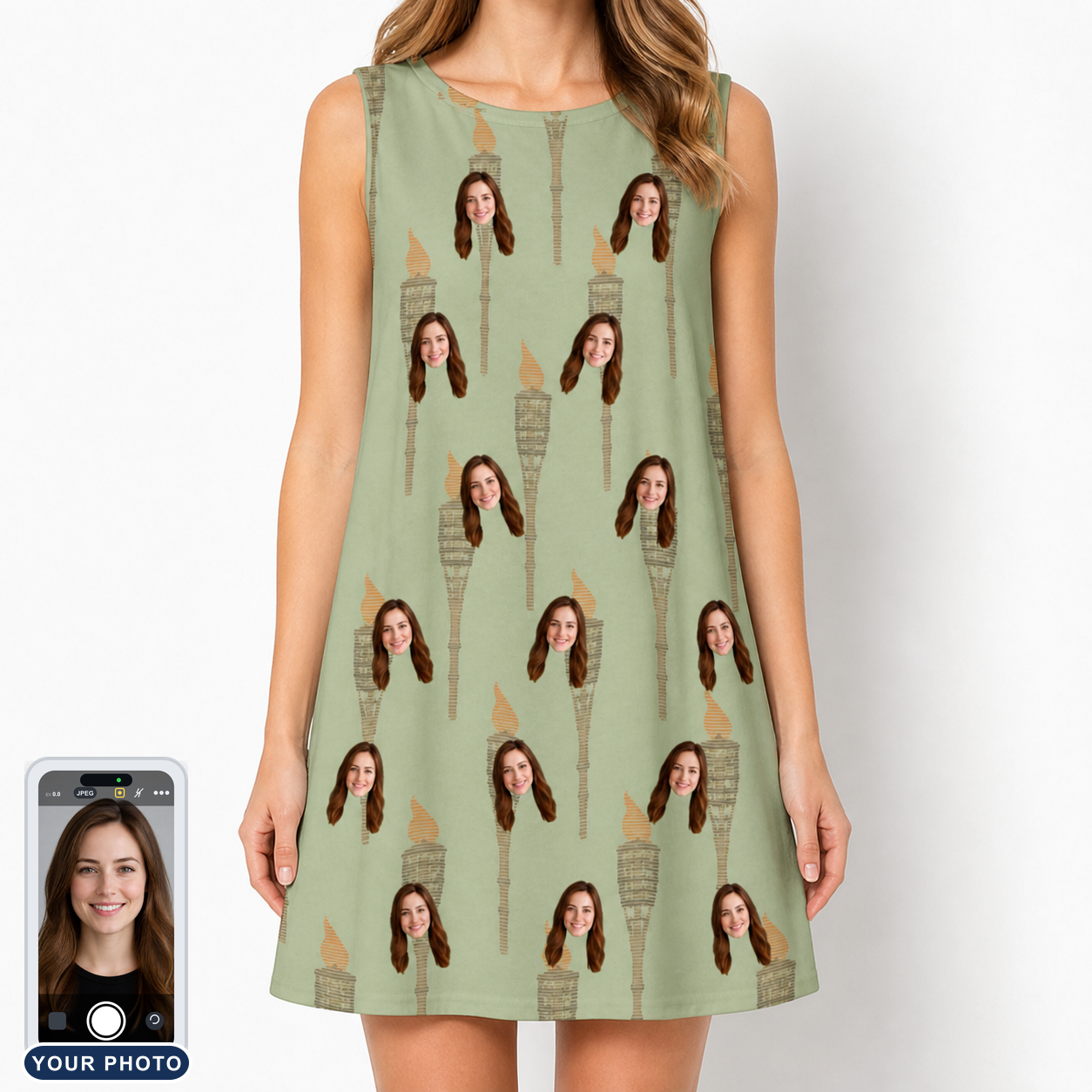 Women's Flame Fête Custom Face Tank Dress