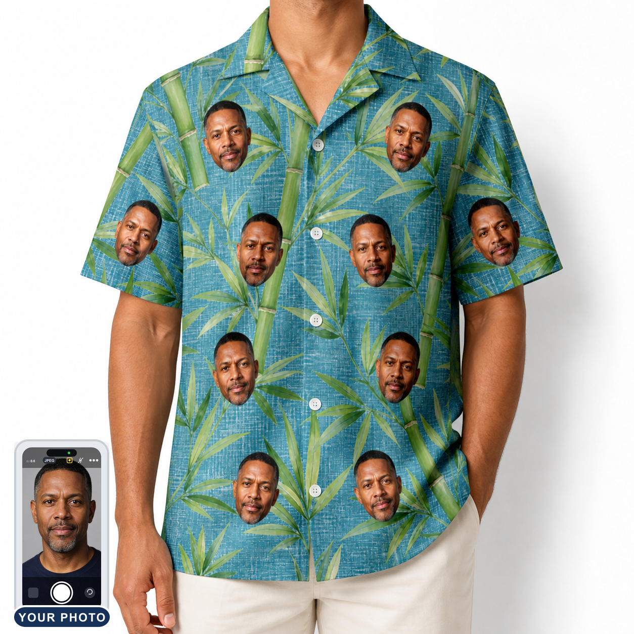 Men's Bamboo Boogie Custom Face Hawaiian Shirt