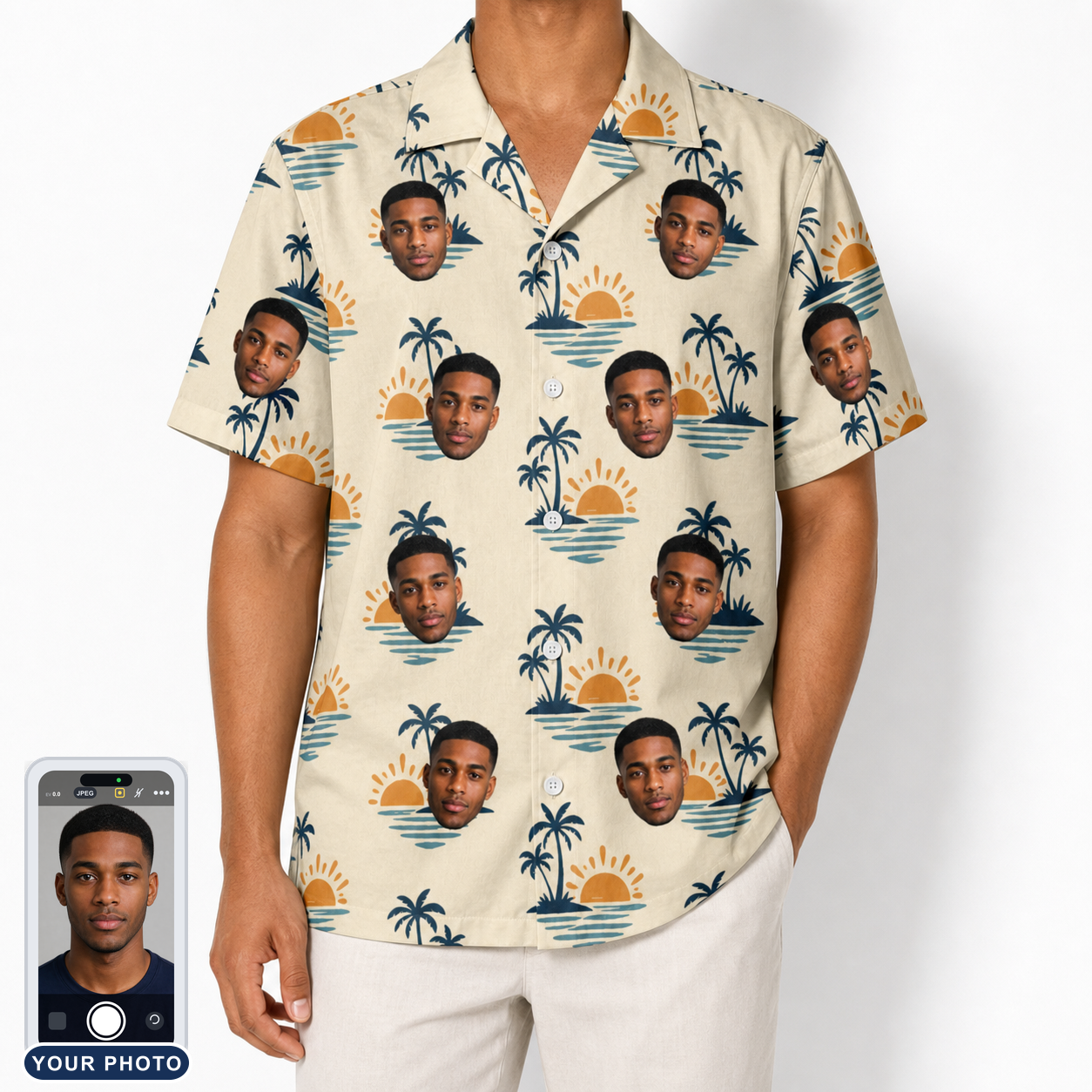Men's Vinyl Vista Custom Face Hawaiian Shirt