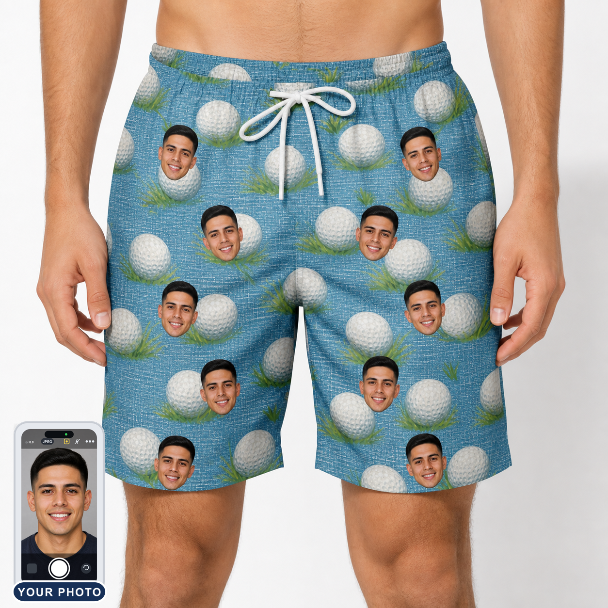 Men's Roundabout Rollers Custom Face Beach Shorts
