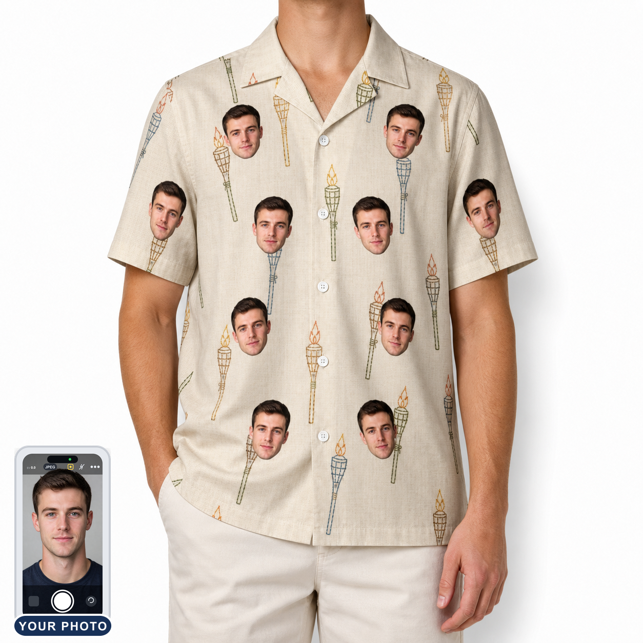 Men's Brazier Bohemia Custom Face Hawaiian Shirt