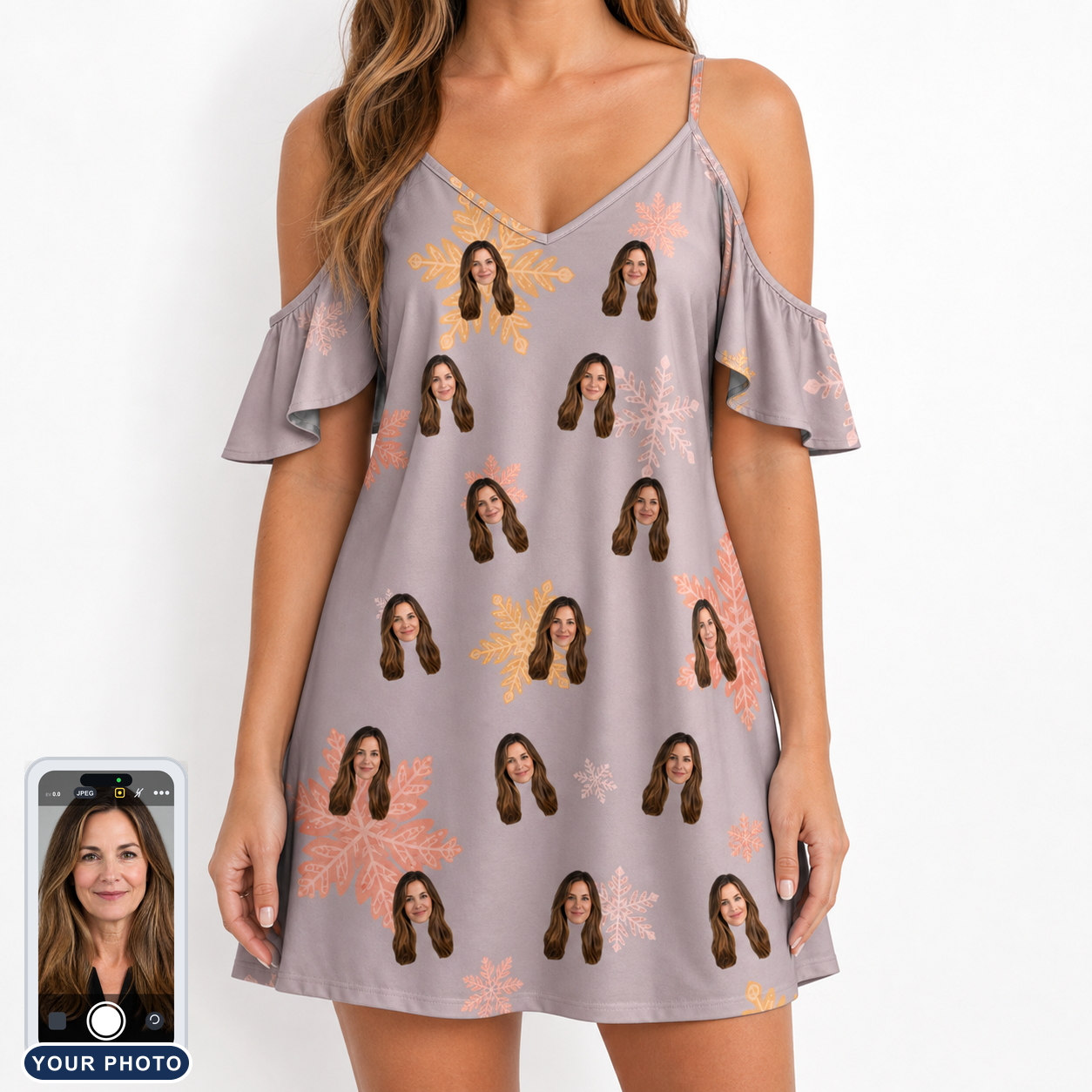Women's Flurry Fanfare Custom Face Off-Shoulder Dress
