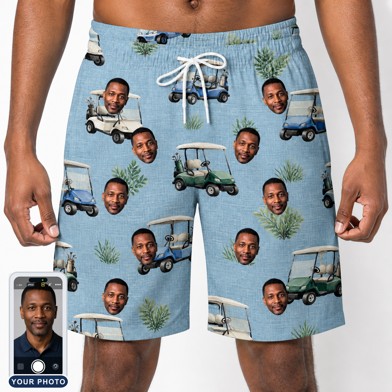 Men's Cart Blanche Custom Face Beach Shorts