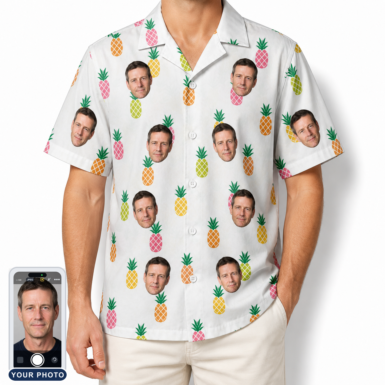 Men's Tangy Tresses Custom Face Hawaiian Shirt
