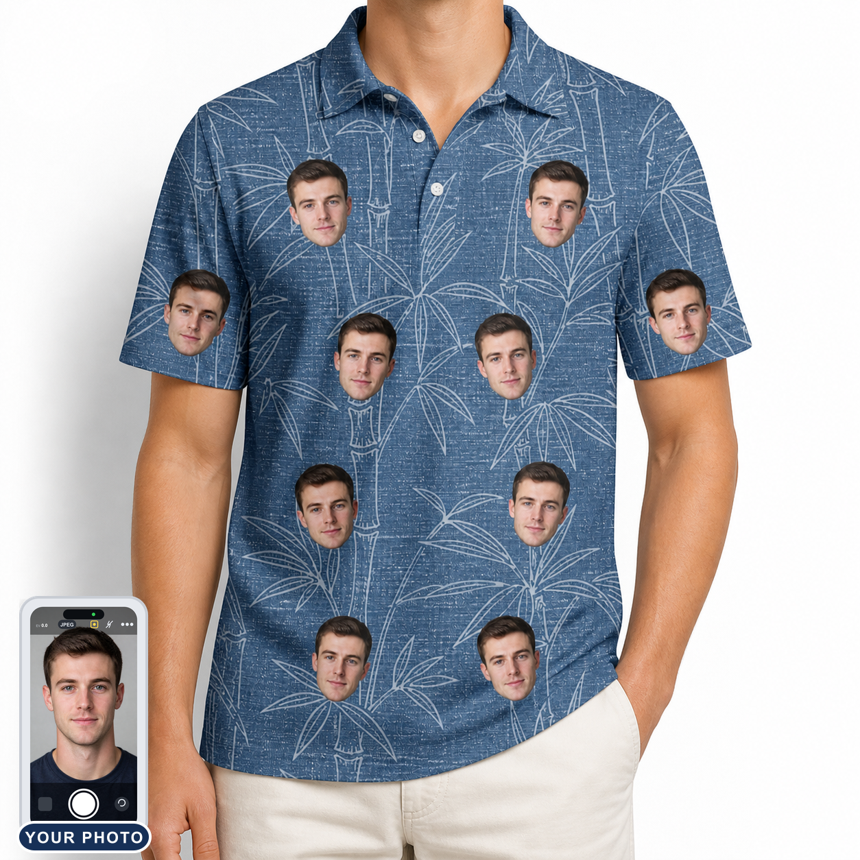 Men's Jade Jetset Custom Face Polo Shirt