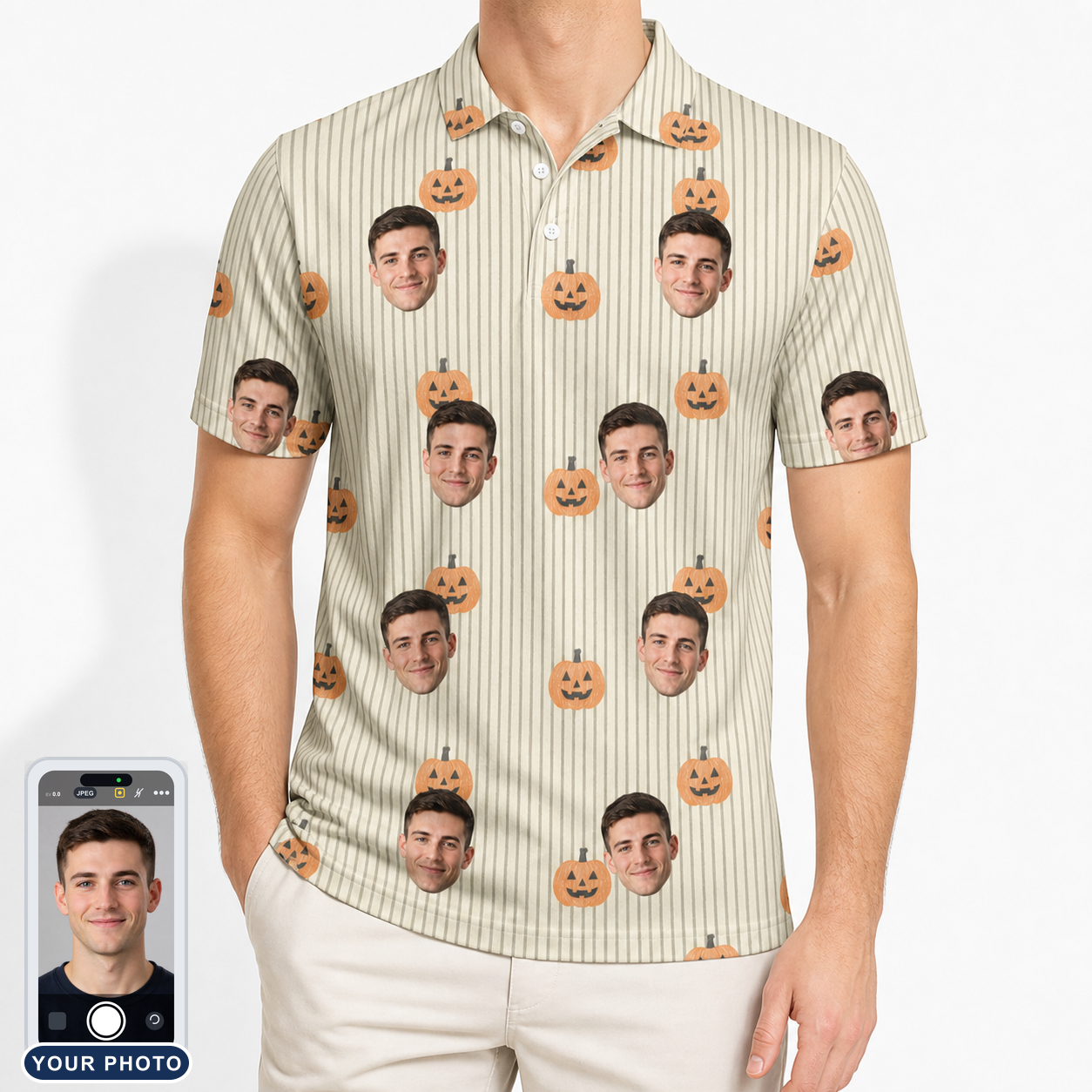 Men's Fiery Fiends Custom Face Polo Shirt