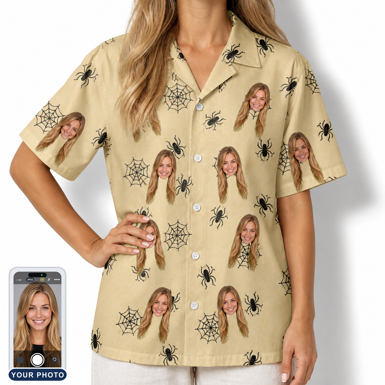 Women's Sinister Strands Custom Face Hawaiian Shirt